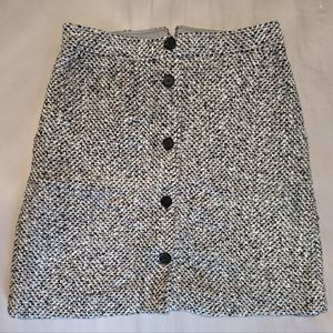 Ann Taylor LOFT tweed button front skirt